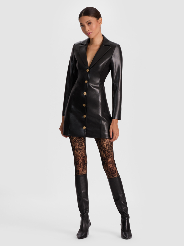 MICHELLE VEGAN BLAZER DRESS - BLACK - Alice And Olivia