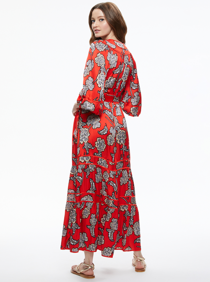 LYLA BLOUSON SLEEVE TUNIC MIDI DRESS - LANDMARK image 1 - Alice And Olivia