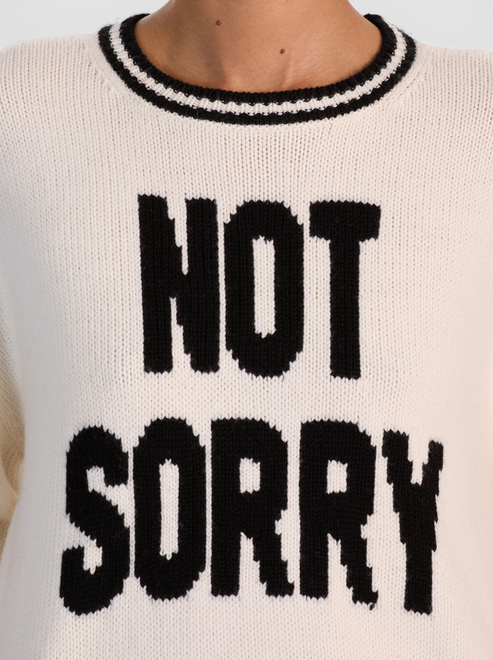OGDEN NOT SORRY PULLOVER - ECRU/BLACK image 3 - Alice And Olivia