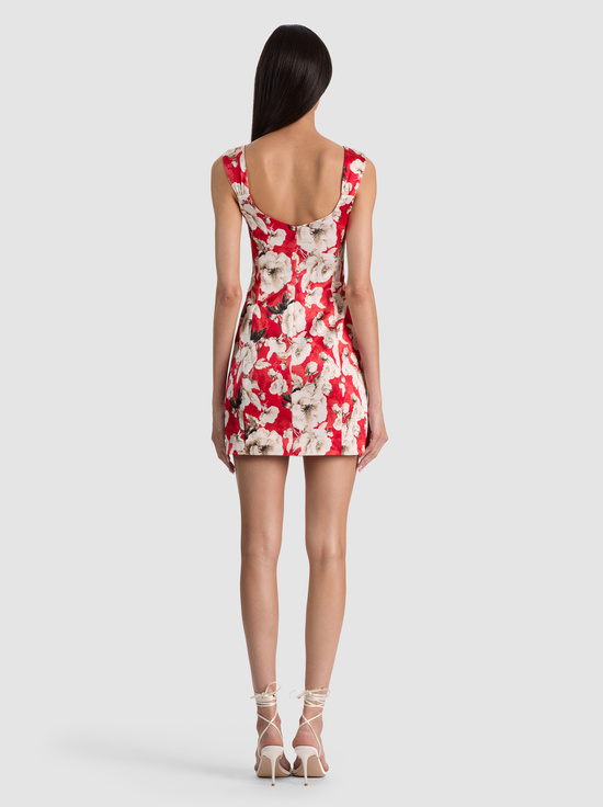 ROSE GARDEN SM HIBISCUS-RENEE FITTED MINI DRESS