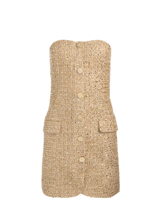 PALE GOLD-MADISON MINI BLAZER DRESS