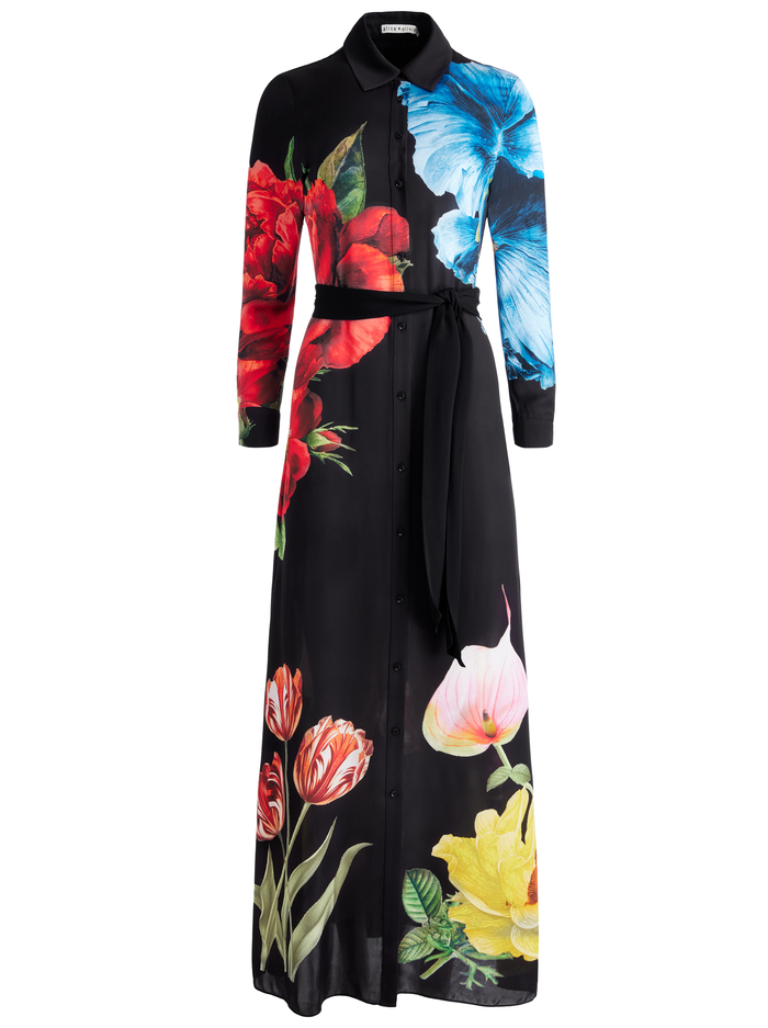 CHASSIDY MAXI SHIRT DRESS - LE PARISIEN BLACK image 5 - Alice And Olivia