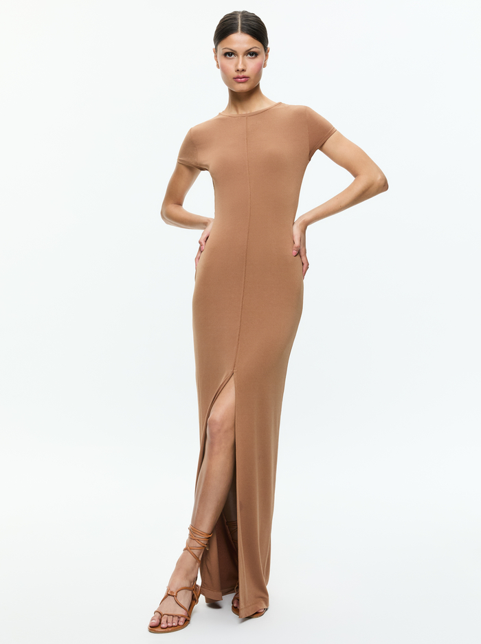 DELORA TWO WAY MAXI DRESS - CAMEL image 3 - Alice And Olivia