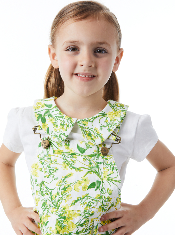 A+O x DOTTY DUNGAREES PETER PAN COLLAR TOP - SUN DITSY OFF WHITE - Alice And Olivia