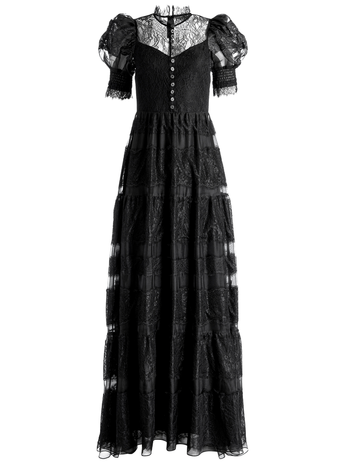 Vernita Tiered Maxi Dress In Black | Alice And Olivia