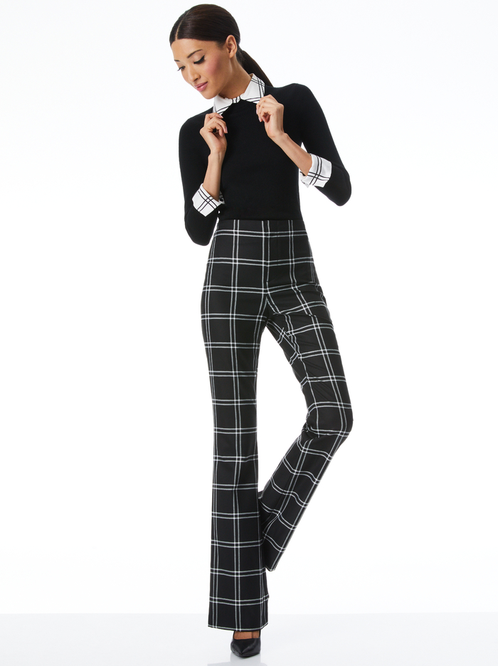 TEENY FLARE PANT - BLACK/WHITE image 4 - ALICE + OLIVIA