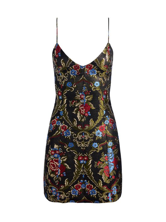 BLACK/MULTI-TAYLA MINI DRESS