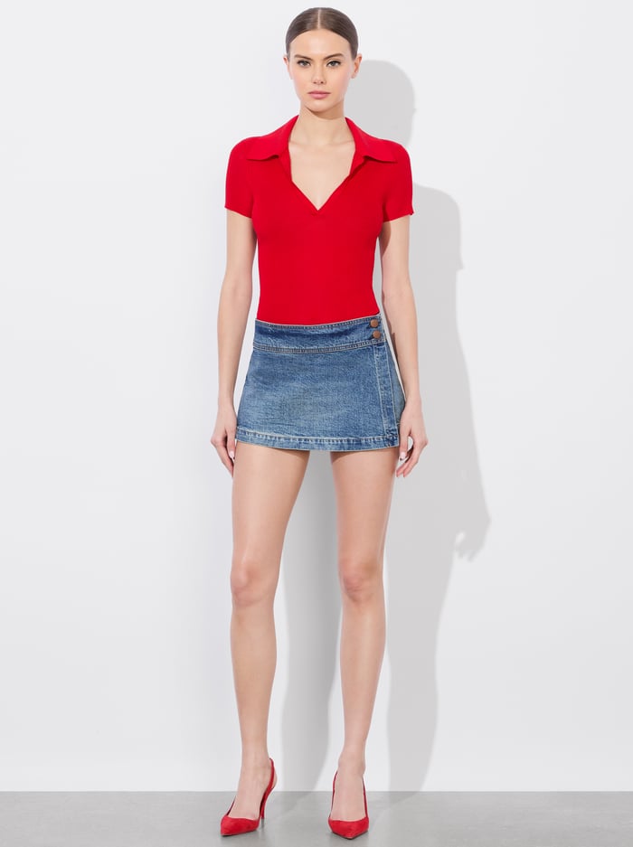 SOMERS SKORT - ROMY DARK VINTAGE BLUE image 1 - Alice And Olivia