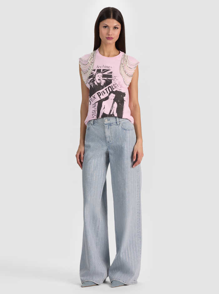 MICAH EMBELLISHED MUSCLE TANK - SEX PISTOLS image 2 - ALICE + OLIVIA