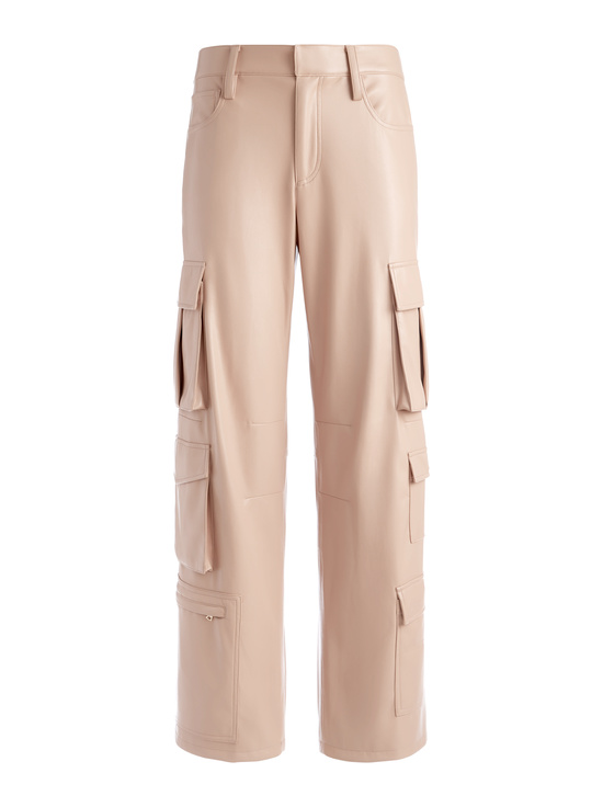 ALMOND-LUIS VEGAN LEATHER CARGO PANT