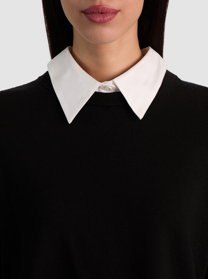RHETT WOOL PULLOVER WITH DETACHABLE COLLAR - BLACK image 3 - ALICE + OLIVIA