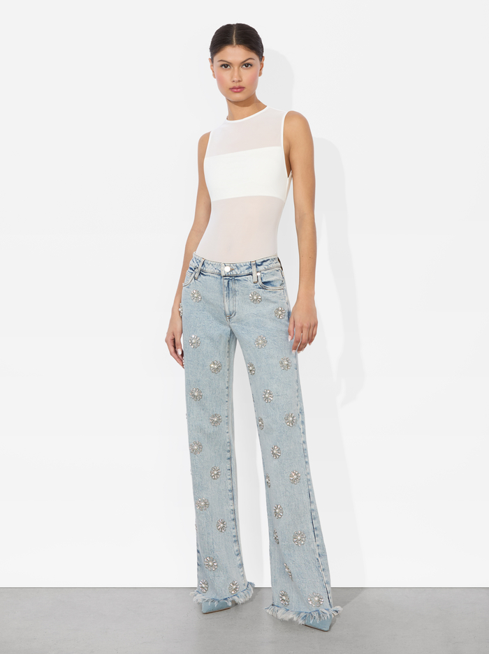 ROXIE EMBELLISHED JEAN - GEMMA LIGHT BLUE image 4 - Alice And Olivia