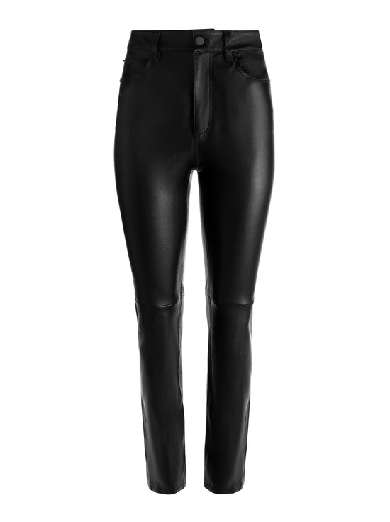 BLACK-CASEY LEATHER ANKLE PANT
