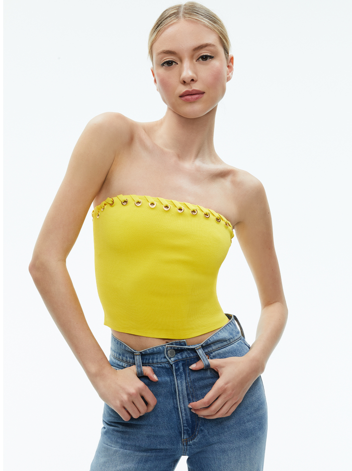 ALISON GROMMETS TUBE TOP - HAPPY YELLOW - Alice And Olivia