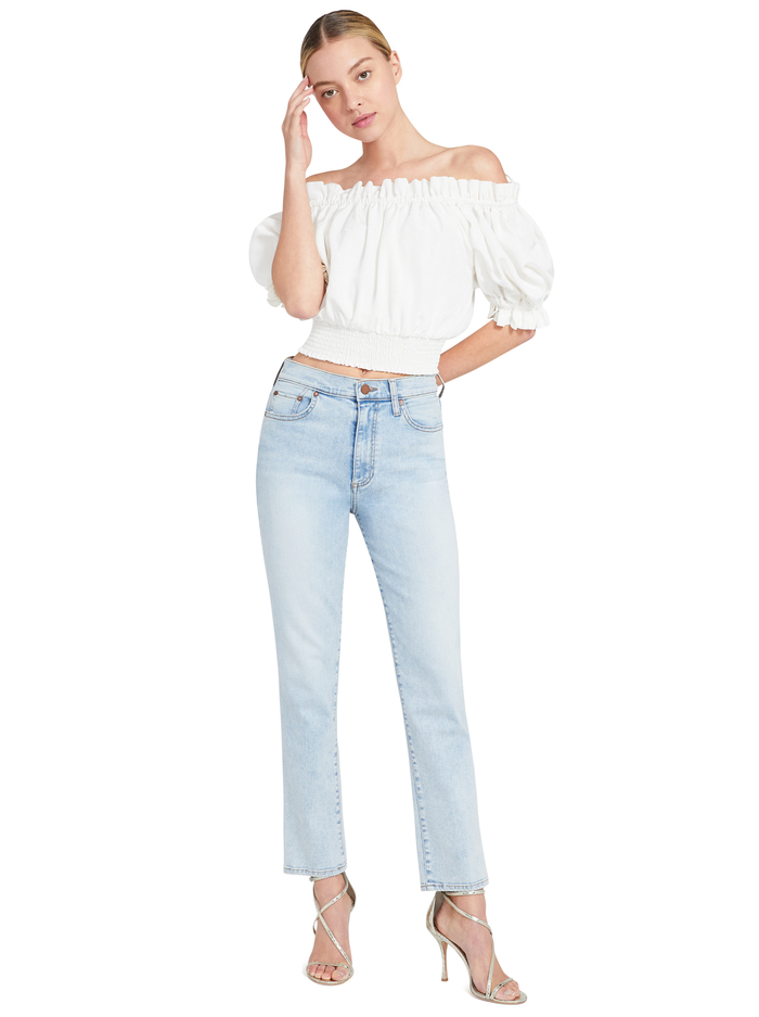 STUNNING HIGH RISE STRAIGHT LEG - BABY BLUES image 4 - Alice And Olivia