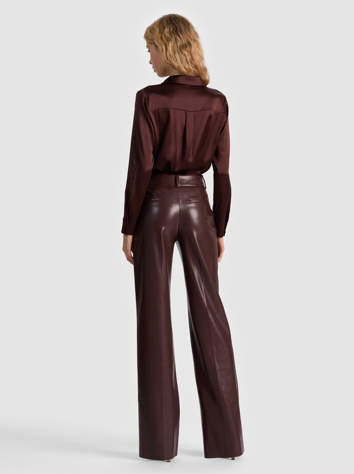 WILLA SILK BLOUSE - DARK CHOCOLATE image 2 - ALICE + OLIVIA