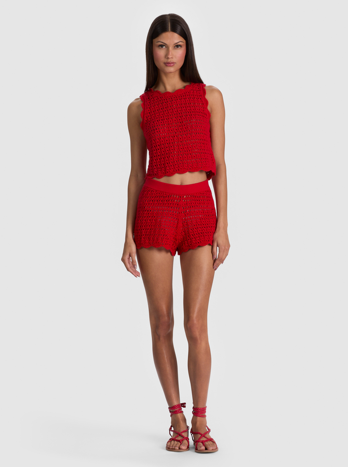 AMITY CROCHET TANK - CHILI PEPPER image 1 - ALICE + OLIVIA