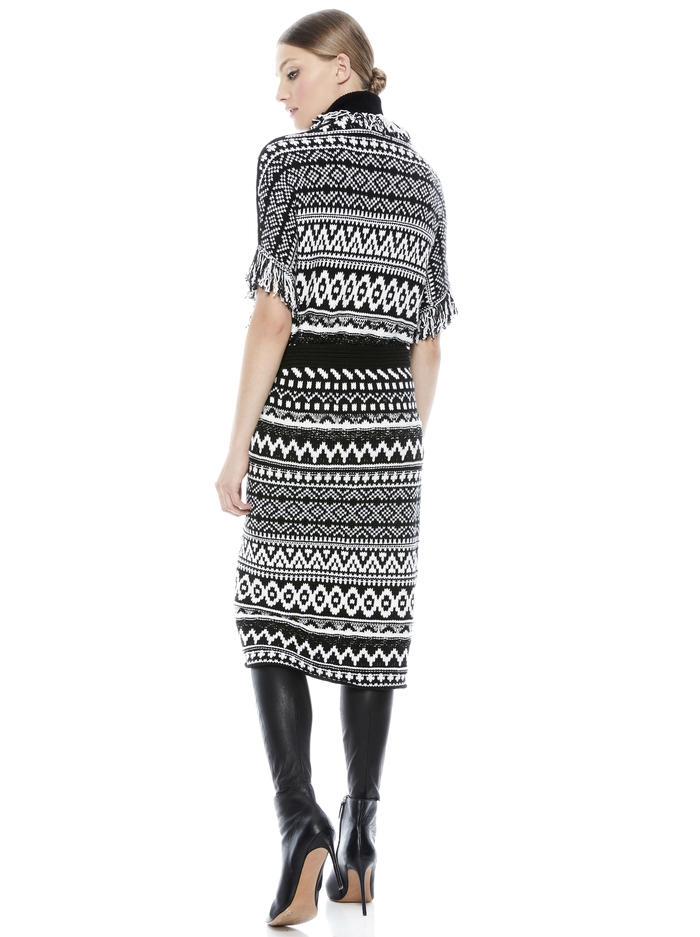 MAIBELLA BELTED SWEATER VEST  - BLACK/CREAM image 2 - Alice And Olivia