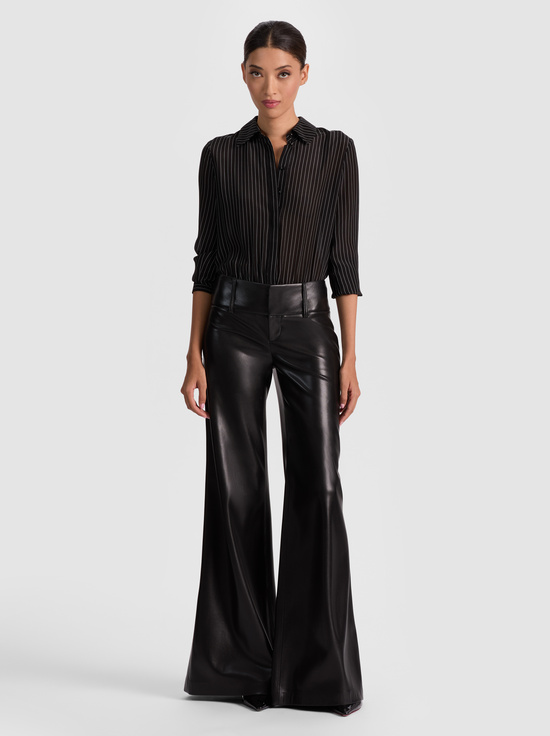 BLACK/OFF WHITE-WILLA SILK BODYSUIT