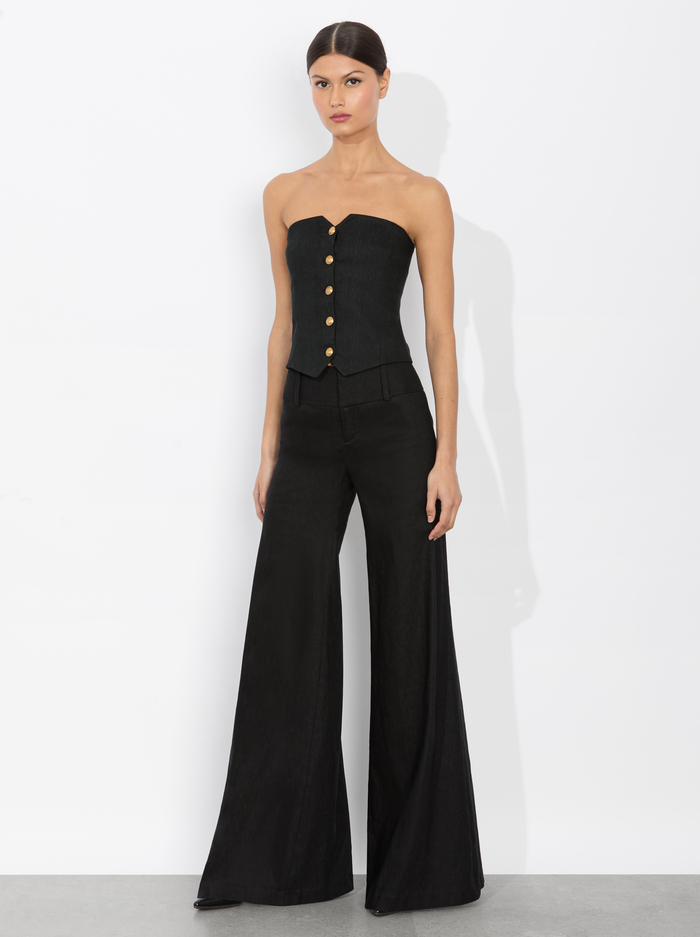 KELCEY STRAPLESS LINEN VEST - BLACK image 4 - Alice And Olivia