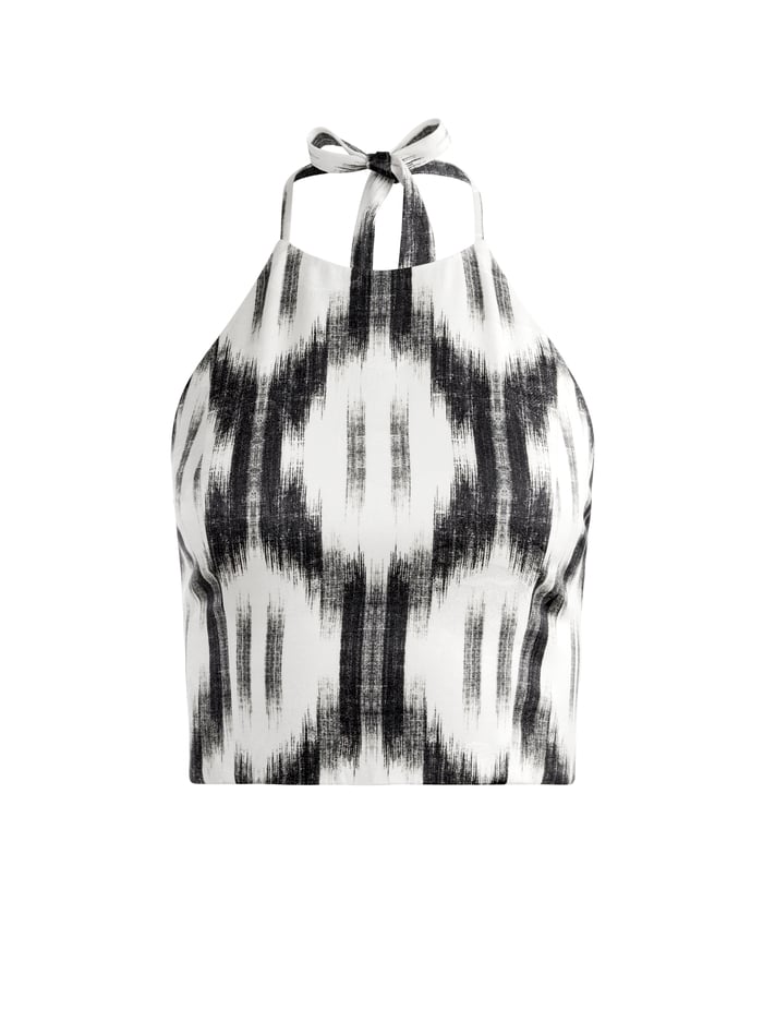 ASH TIE NECK HALTER TOP - CLASSIC IKAT image 5 - Alice And Olivia