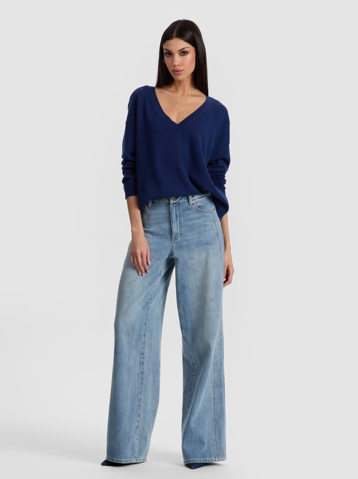 WILLIAMS CASHMERE PULLOVER - INDIGO image 1 - Alice And Olivia