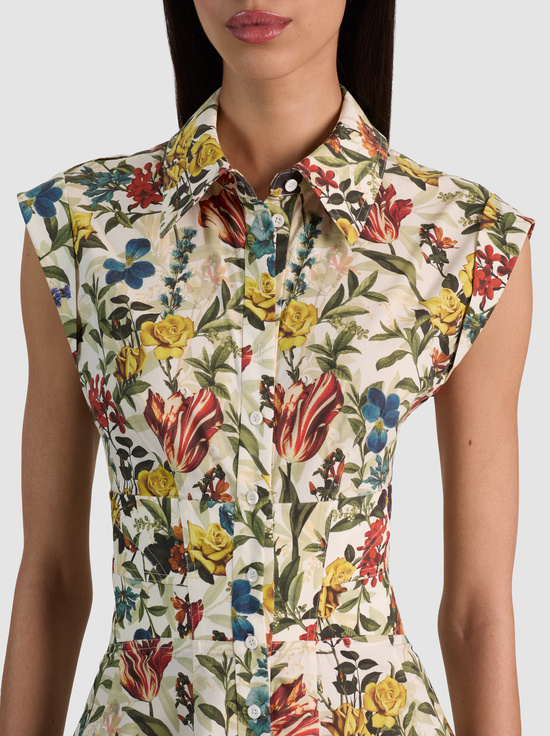 DESERT SPRIGS VANILLA-KIM CORSET SHIRT DRESS