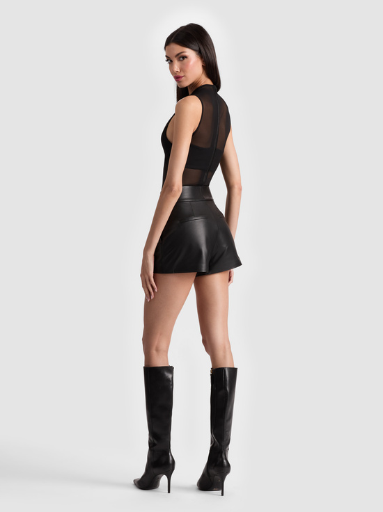 BLACK-CADY LEATHER SHORT