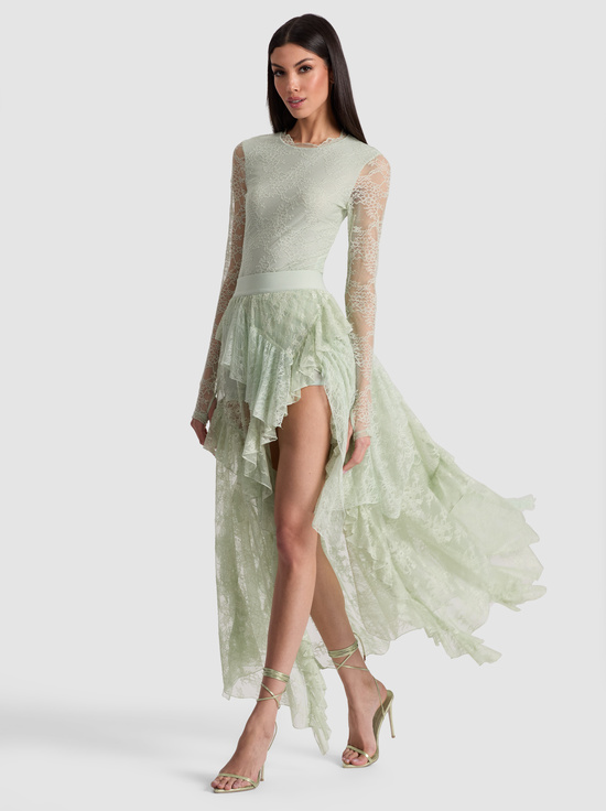 GREEN TEA-TAEYN LACE BODYSUIT