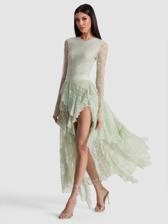 GREEN TEA-TAEYN LACE BODYSUIT
