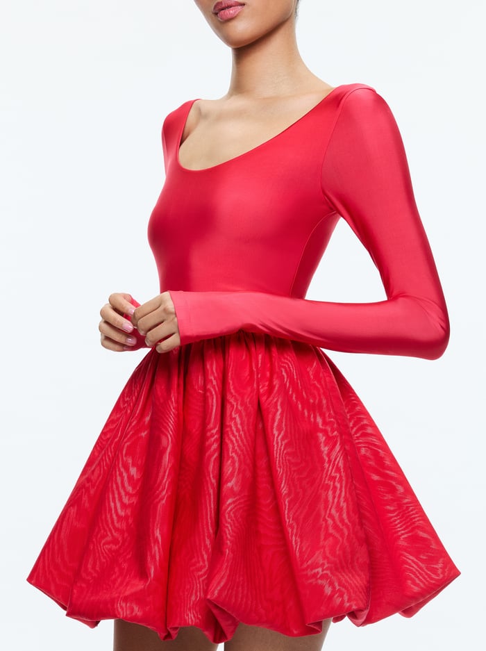 CHARA BUBBLE HEM DRESS - BRIGHT RUBY image 1 - Alice And Olivia