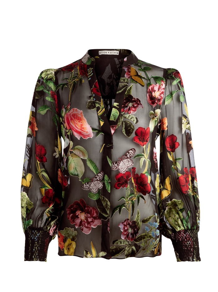 SHEILA BLOUSE - IN THE WIND FLORAL image 5 - Alice And Olivia