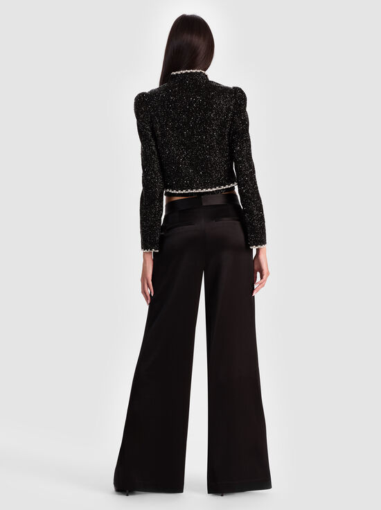 BLACK/CLEAR-ILARIA EMBELLISHED JACKET