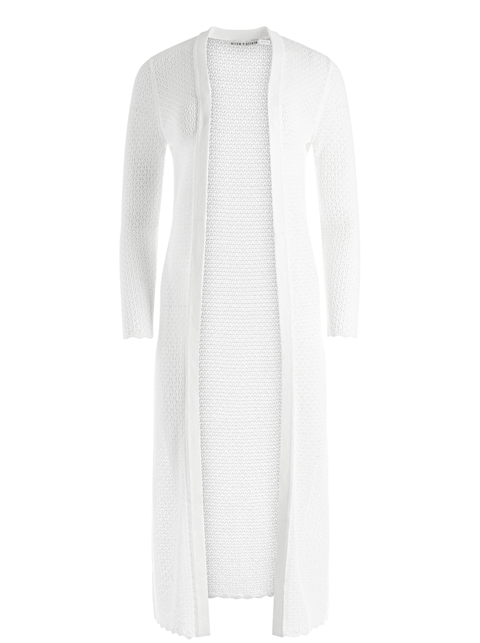 ALAIR POINTELLE SWEATER DUSTER - SOFT WHITE image 5 - Alice And Olivia