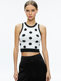 RYDEL CROPPED TANK - BLACK/SOFT WHITE