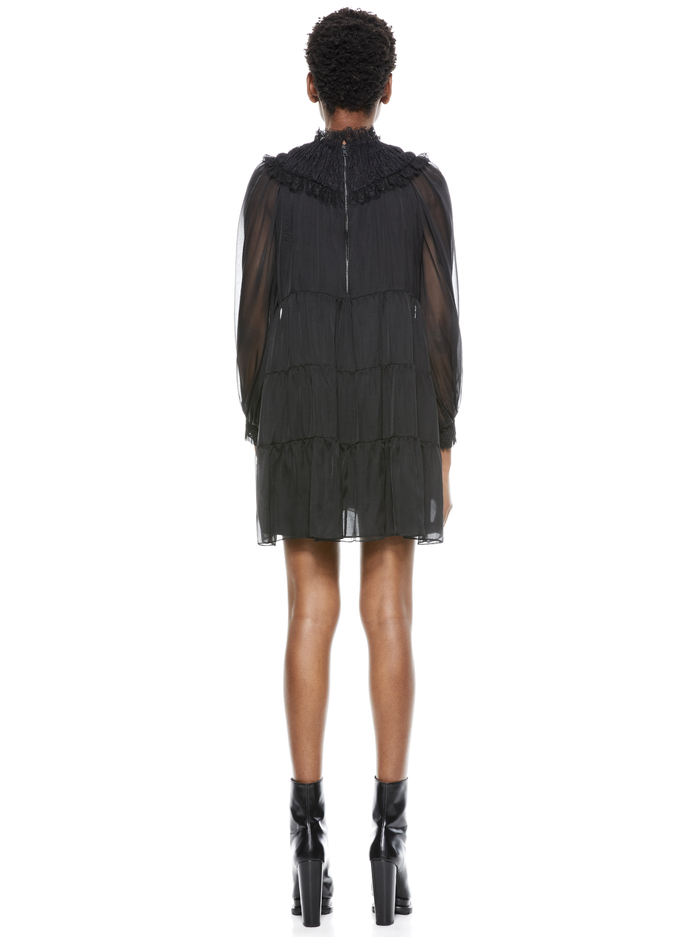 KELLYANN SMOCKED MINI DRESS - BLACK image 1 - Alice And Olivia