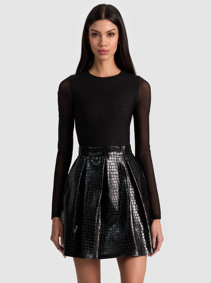 CHARA VEGAN MINI DRESS - BLACK image 3 - Alice And Olivia