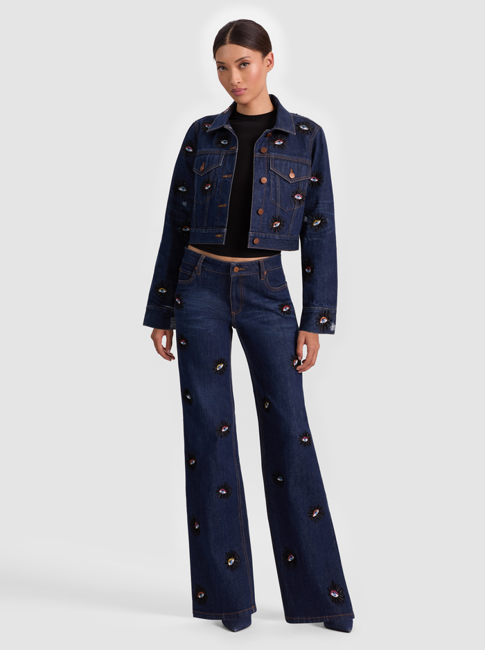 CHLOE EMBELLISHED DENIM JACKET - CATHERINE DARK image 1 - Alice And Olivia