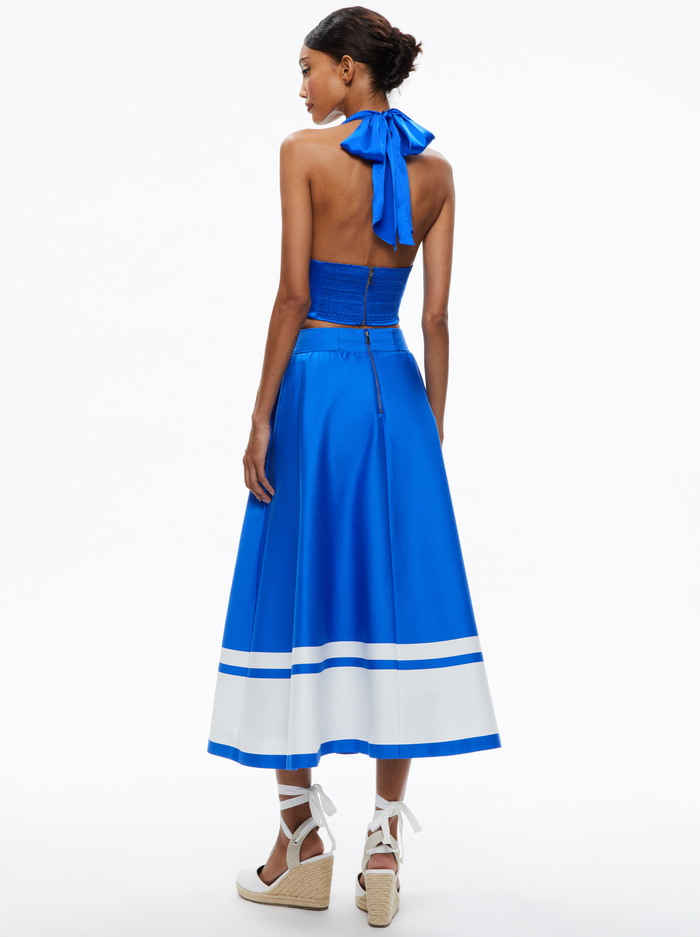 EARLA HIGH WAISTED MIDI SKIRT - BEYOND STRIPE image 1 - Alice And Olivia