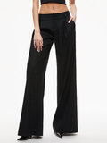 ERIC LOW RISE LINEN TROUSER - BLACK
