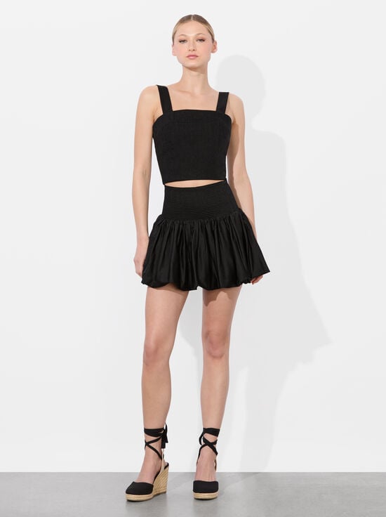 BLACK-ARDEN DROP WAIST MINI SKIRT