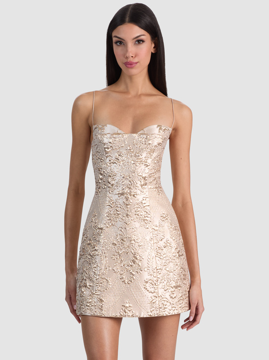 GOLD-HALLIE PEEKABOO MINI DRESS