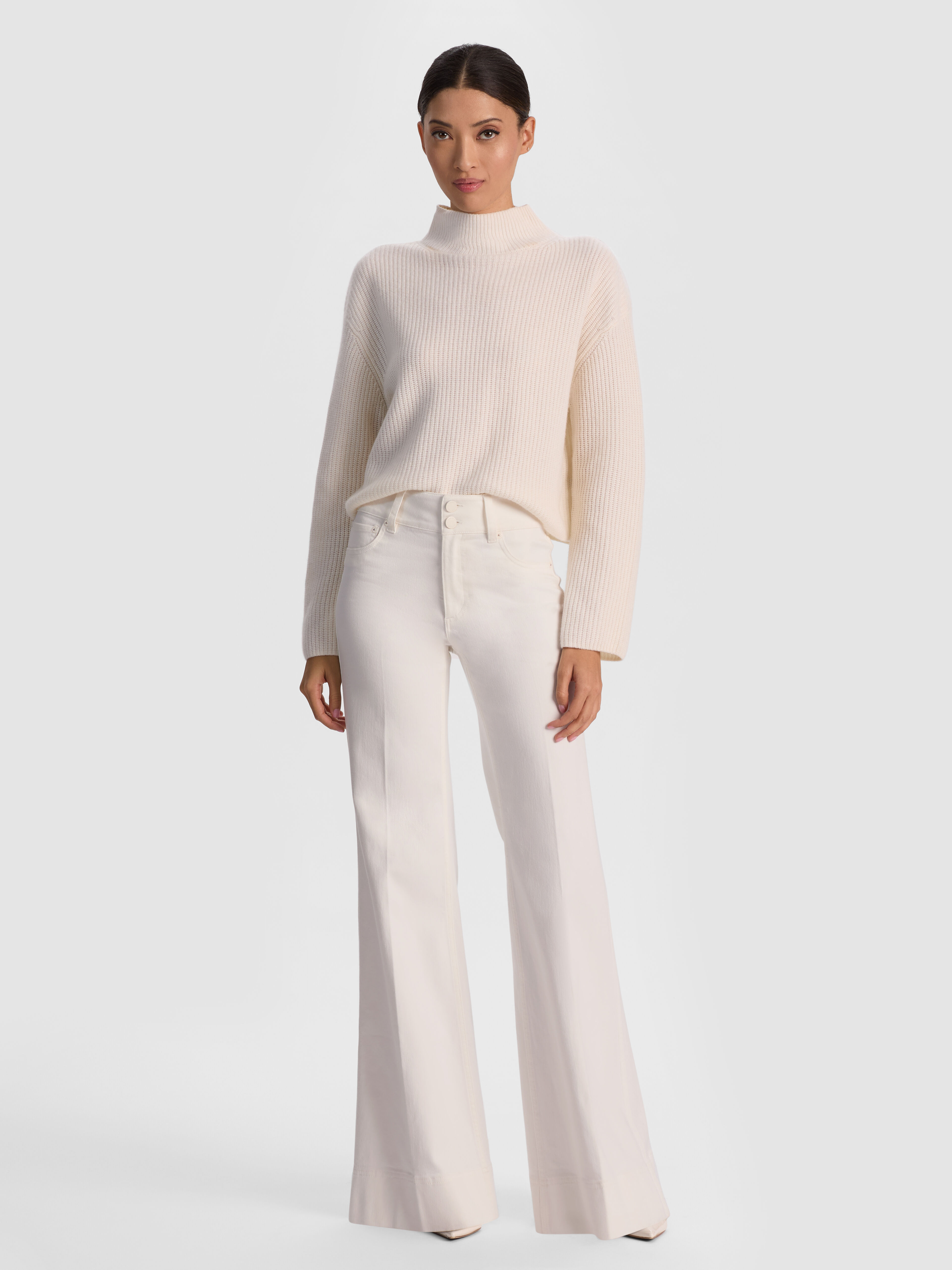 ATTICUS CASHMERE CARDIGAN in ECRU | ALICE + OLIVIA