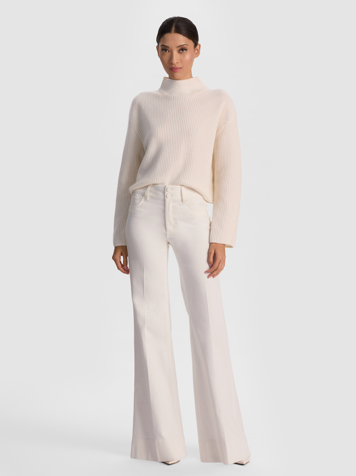 NANCE RIBBED TURTLENECK - ECRU image 1 - ALICE + OLIVIA