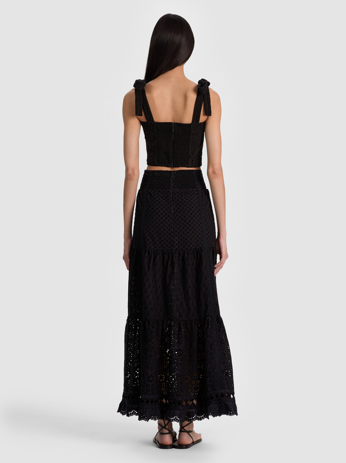MARINDA EMBROIDERED CROPPED TOP - BLACK image 2 - ALICE + OLIVIA