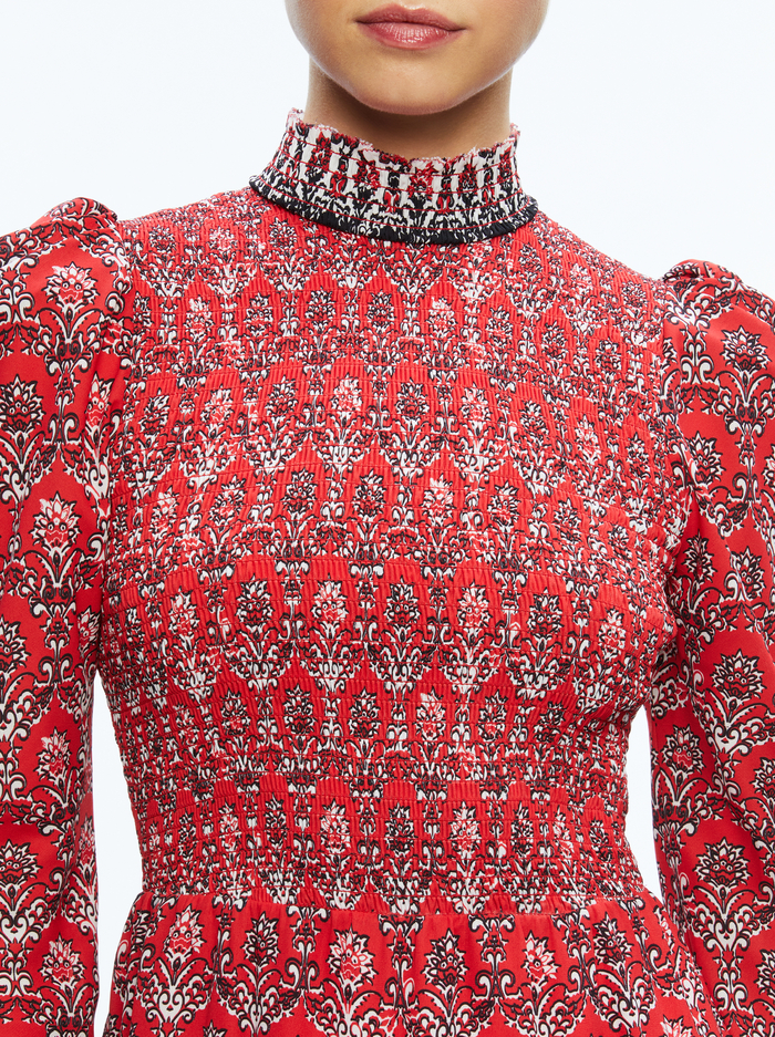 ELVIRA SMOCKED BODICE MINI DRESS - ALLURE MEDALLION image 3 - Alice And Olivia