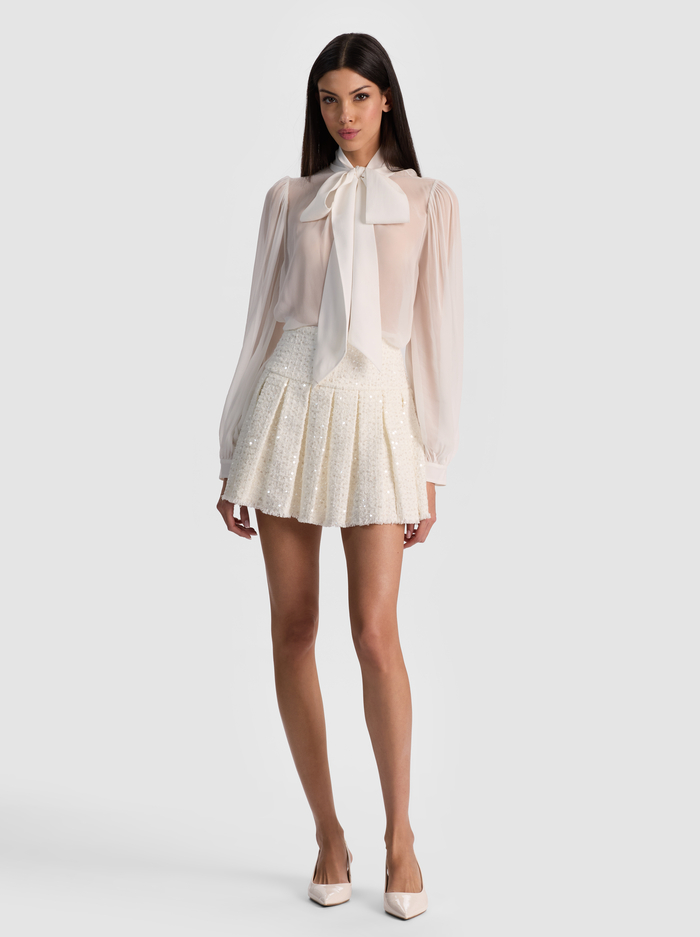 EMILIE TWEED MINI SKIRT - OFF WHITE image 2 - ALICE + OLIVIA