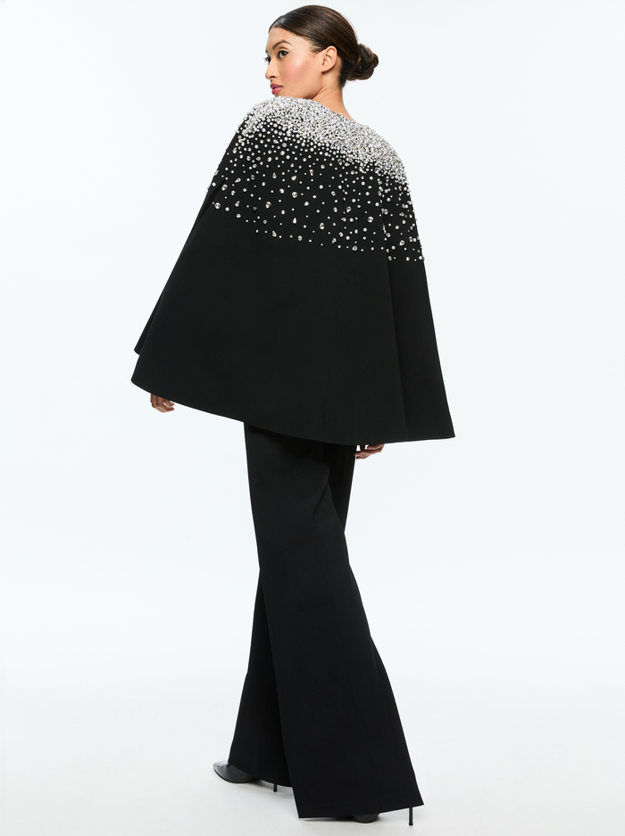 KIESHA EMBELLISHED CAPE - BLACK/SILVER image 3 - Alice And Olivia