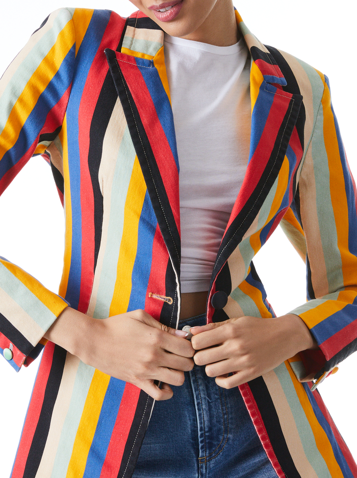 BREANN FITTED BLAZER - BOHEME STRIPE image 3 - ALICE + OLIVIA