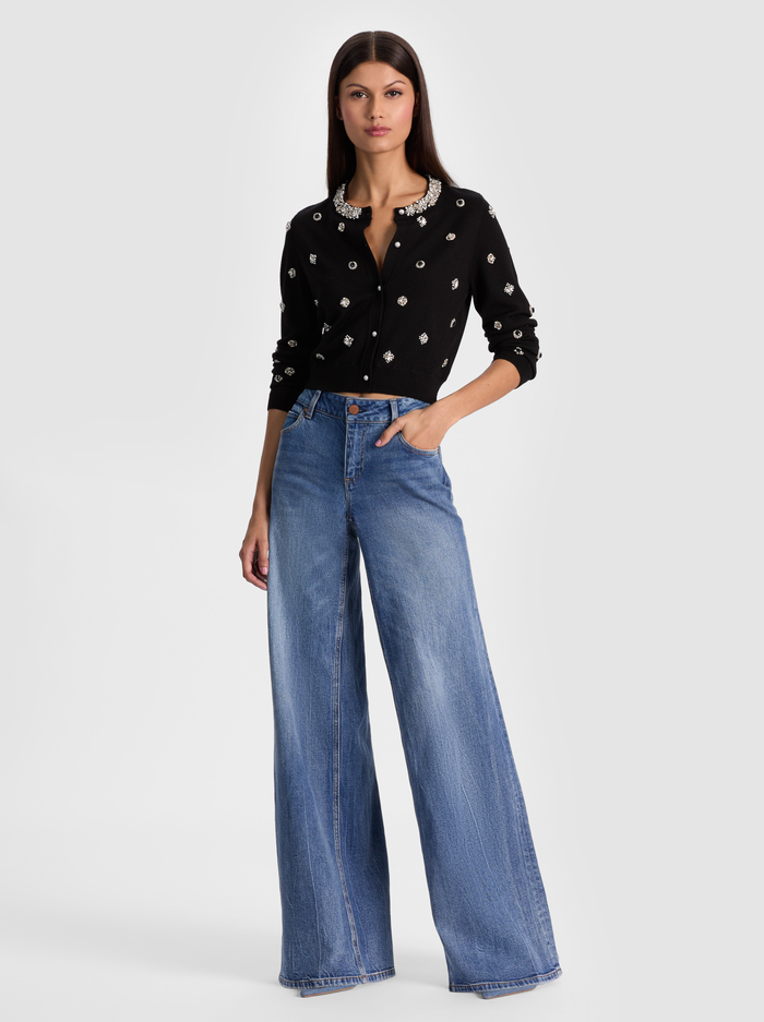 DOLLIE EMBELLISHED CARDIGAN - BLACK image 1 - Alice And Olivia